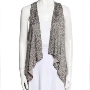 Alice + Olivia Silver Beaded Sequin Vest